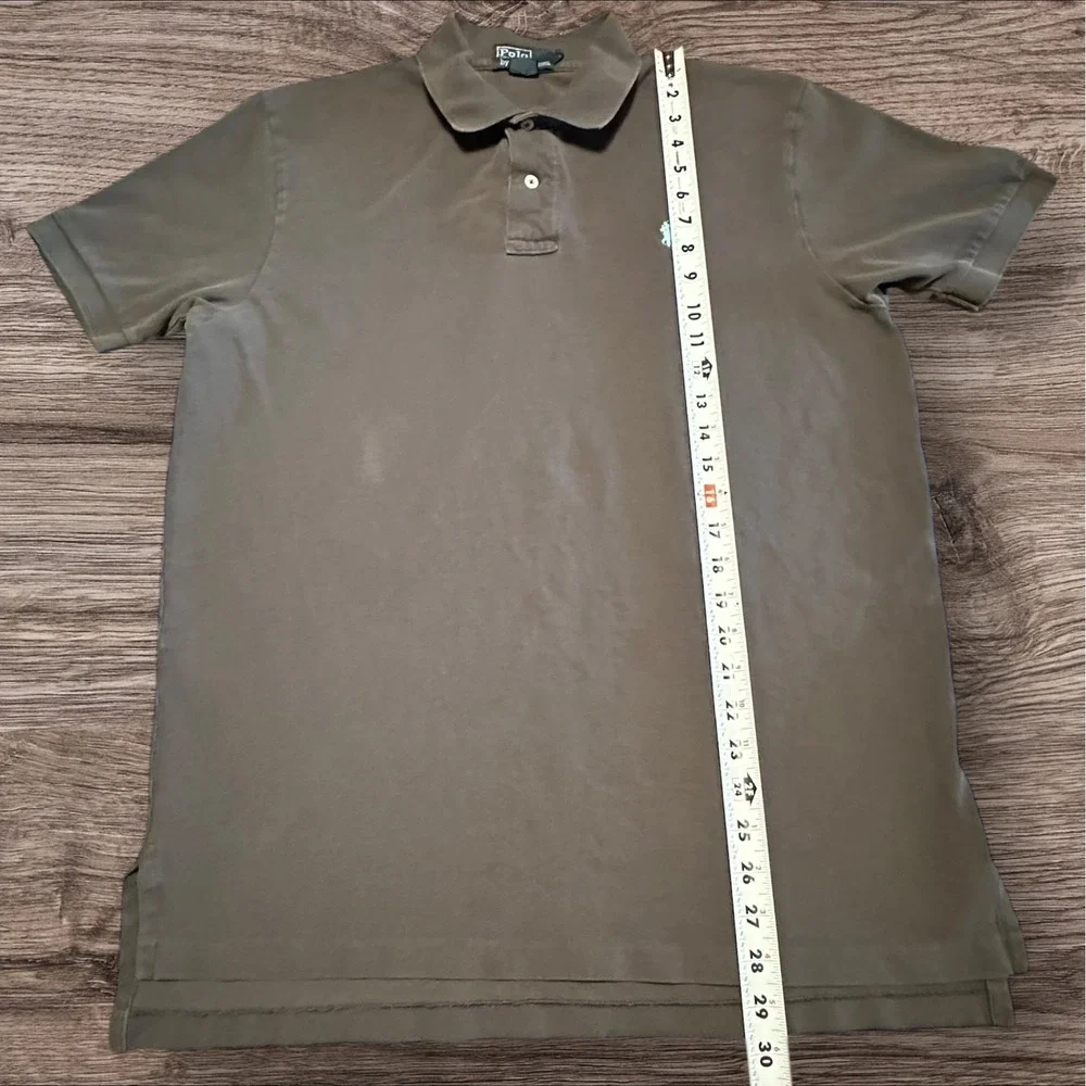 Polo Ralph Lauren‎ Mens Brown Polo Shirt Y2K Early 2000s Cotton Classic